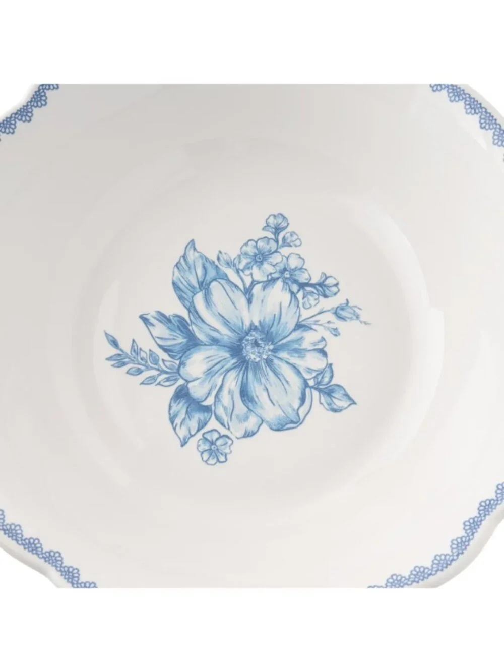 The Pioneer Woman Home Blue Floral Design Agatha Stoneware Cereal Round Bowl